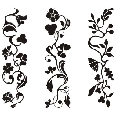 süs friz tasarımları ile floral bilgi, vektör serisi.