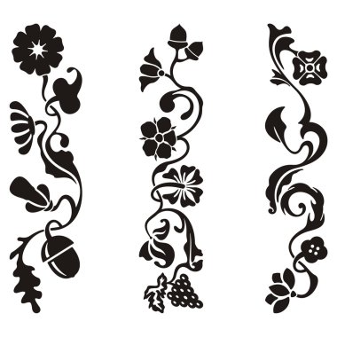 süs friz tasarımları ile floral bilgi, vektör serisi.