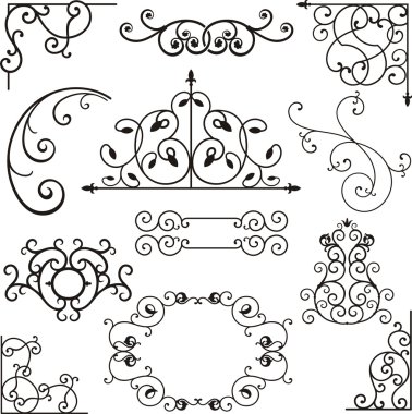 A set of 12 exquisitive and very clean ornamental designs. clipart