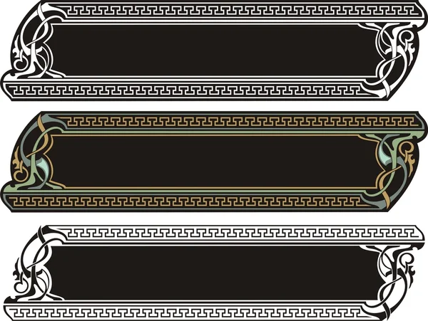 Exquise panelen met decoratieve elementen. — Stockvector