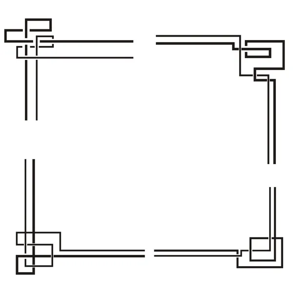 Squisiti disegni ornamentali angolari — Vettoriale Stock