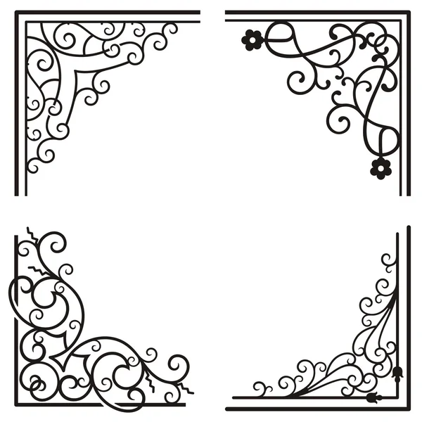 Exquisite Corner Ornamental Designs — Stock Vector