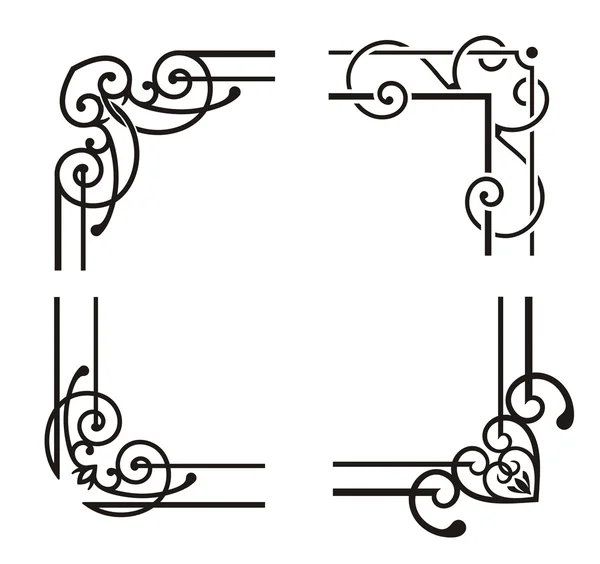 Exquisite Ecke ornamentale Designs — Stockvektor