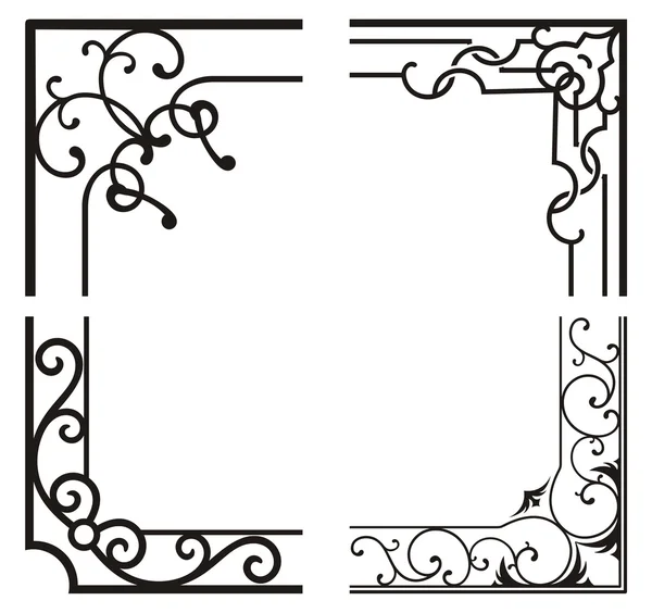 Dessins d'ornement d'angle exquis — Image vectorielle