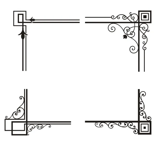 Dessins d'ornement d'angle exquis — Image vectorielle