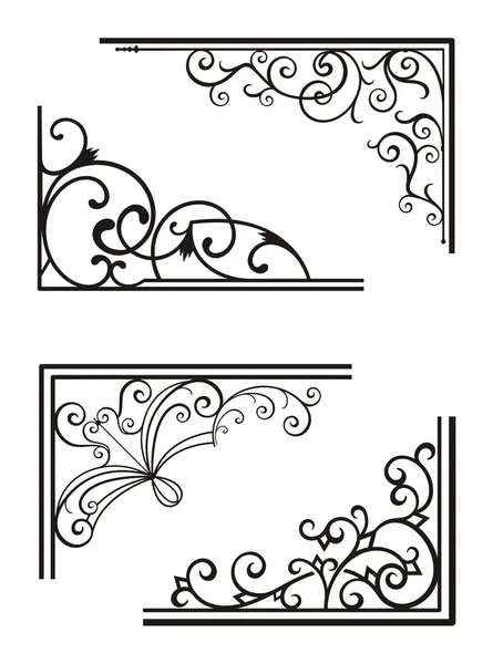 Exquisite Corner Ornamental Designs — Stock Vector
