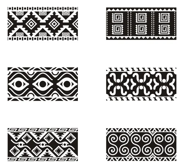 Un conjunto de diseños ornamentales mexicanos . — Archivo Imágenes Vectoriales