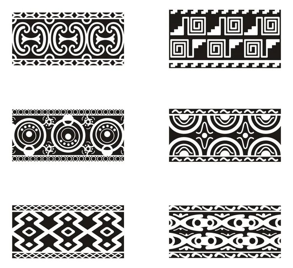 Un conjunto de diseños ornamentales mexicanos . — Vector de stock