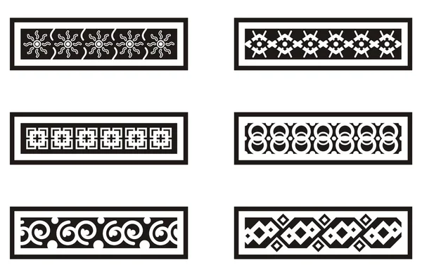 A set of Mexican ornamental designs. — Stock Vector
