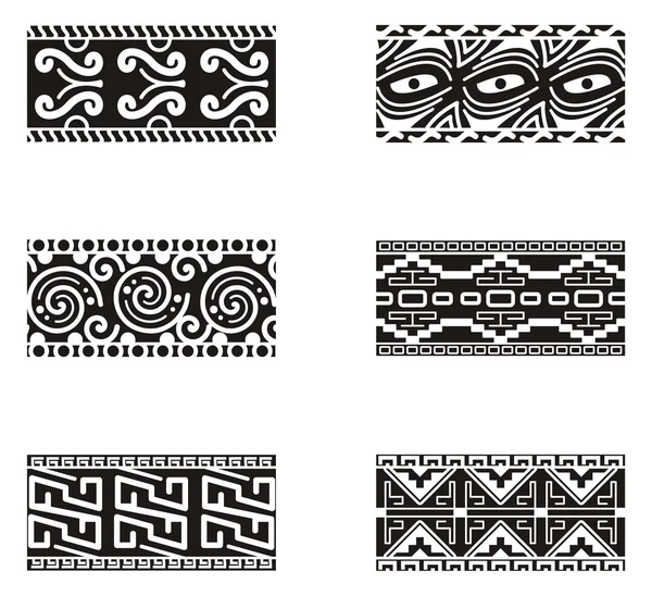 Una serie di disegni ornamentali messicani . — Vettoriale Stock