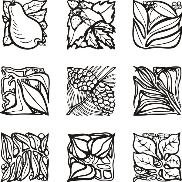 Éléments de conception de rectangle floral, série vectorielle . — Image vectorielle