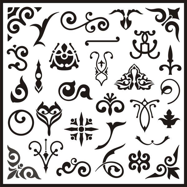 Декоративные элементы дизайна, векторные серии
