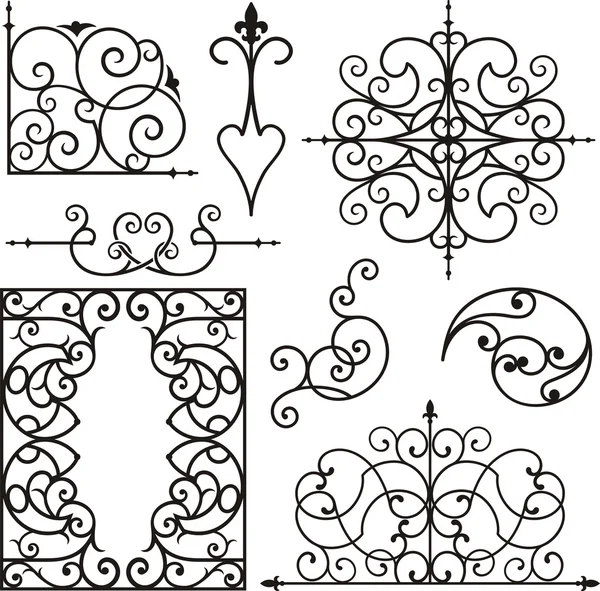 Un conjunto de 8 diseños ornamentales exquisito y muy limpio . — Vector de stock