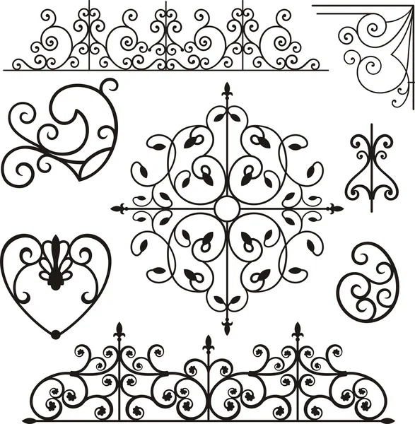 A set of 8 exquisitive and very clean ornamental designs. — Stock Vector