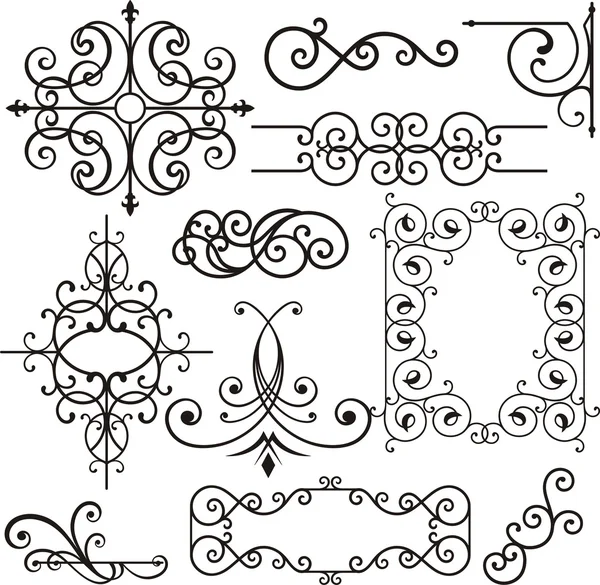 A set of 11 exquisitive and very clean ornamental designs. — Stock Vector