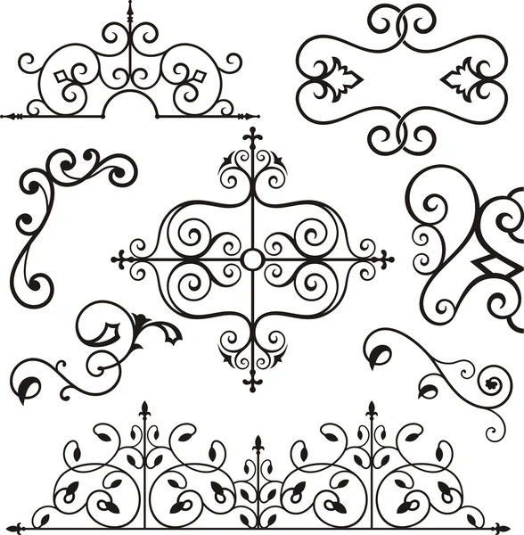 A set of 8 exquisitive and very clean ornamental designs. — Stock Vector