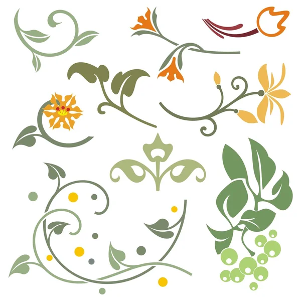 Floral decoratieve designelementen, vector serie. — Stockvector