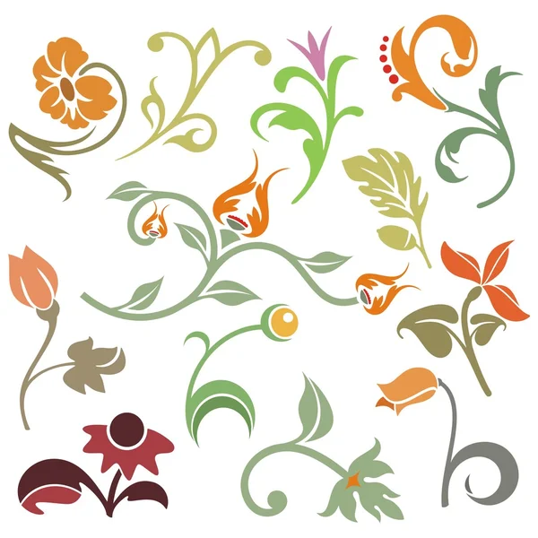 Floral decoratieve designelementen, vector serie. — Stockvector