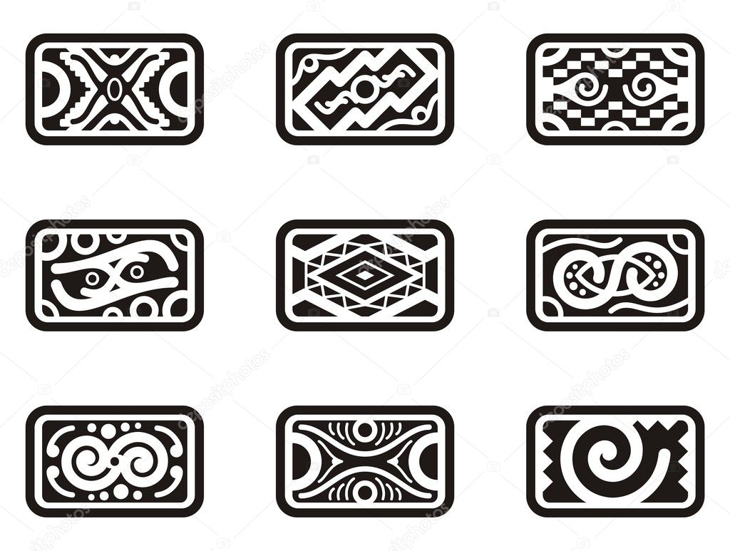 A set of Mexican ornamental designs.