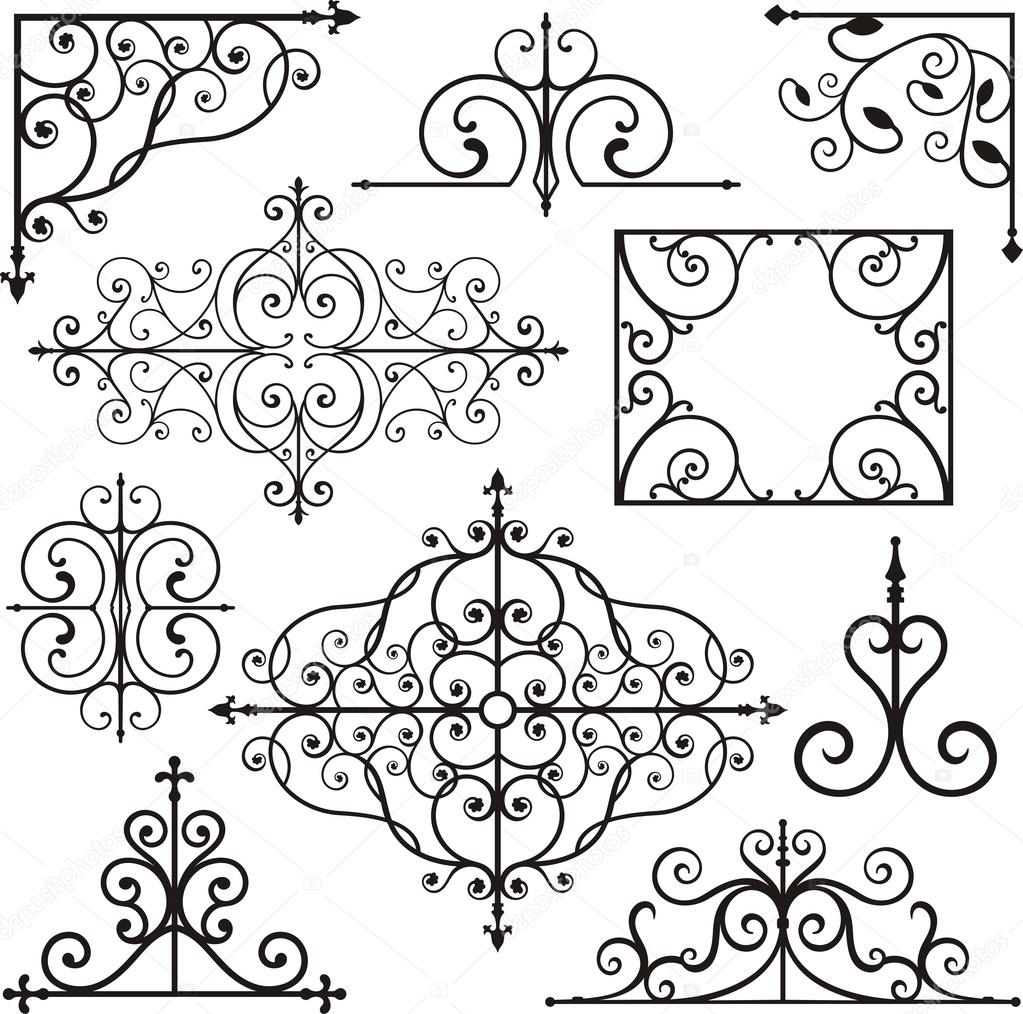 A set of 9 exquisitive and very clean ornamental designs.