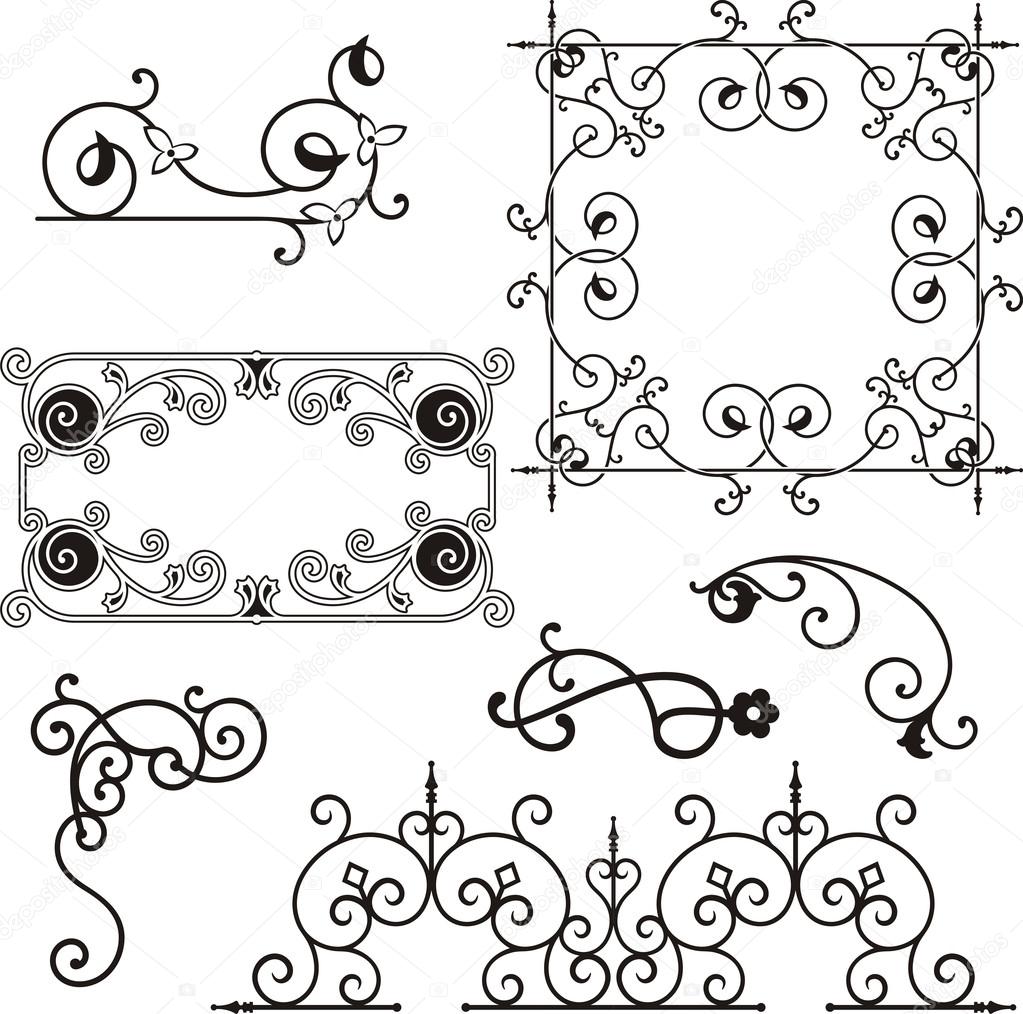 A set of 7 exquisitive and very clean ornamental designs.