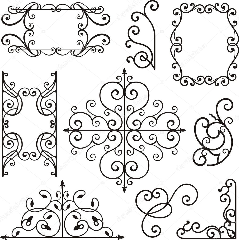 A set of 9 exquisitive and very clean ornamental designs.