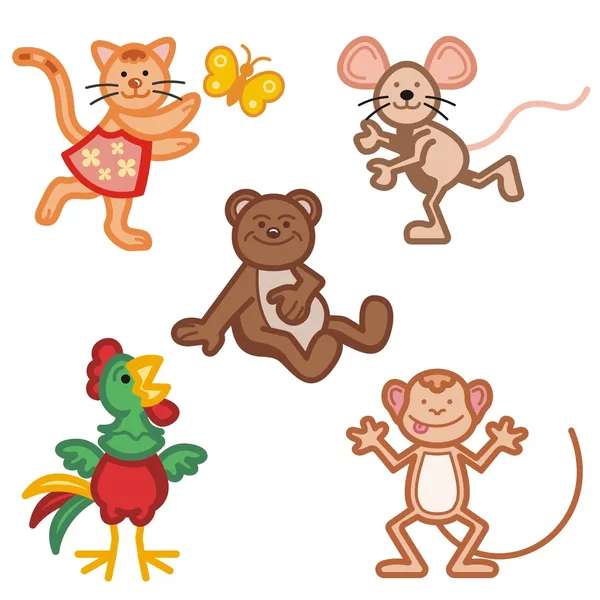Serie di icone per bambini. Animali da compagnia . — Vettoriale Stock