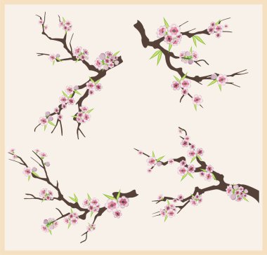 tek bir stil, vektör çizim serisi şube ayarla.