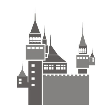 Tarihi bir binanın vektör illüstrasyonu.