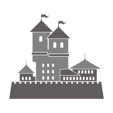 Tarihi bir binanın vektör illüstrasyonu.