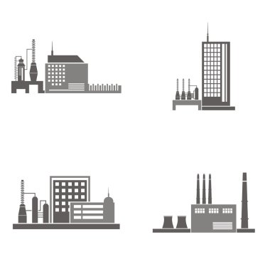 endüstriyel binaların vektör çizimler.