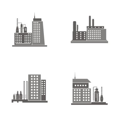 endüstriyel binaların vektör çizimler.