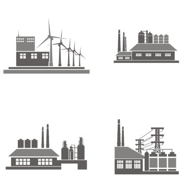 endüstriyel binaların vektör çizimler.