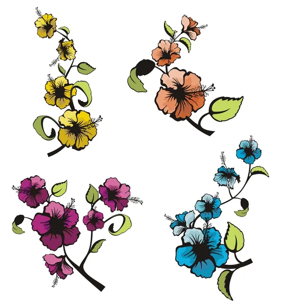 Design floreale con un mazzo di fiori, serie illustrazione vettoriale . — Vettoriale Stock