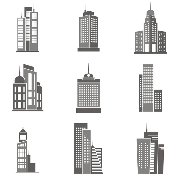 Vektor illustrationer av skyskrapor. — Stock vektor