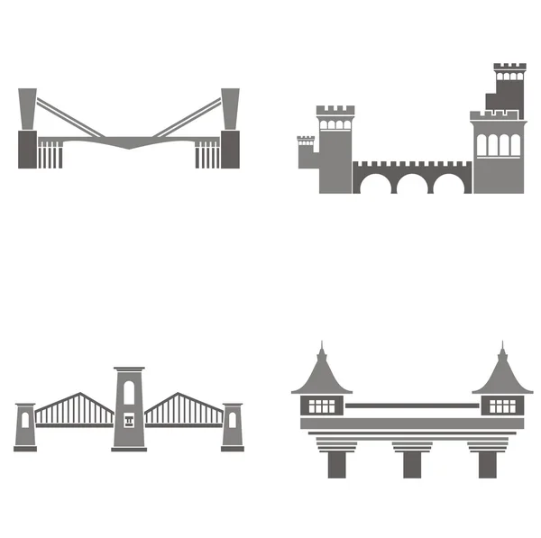 Vectorillustraties van bruggen. — Stockvector