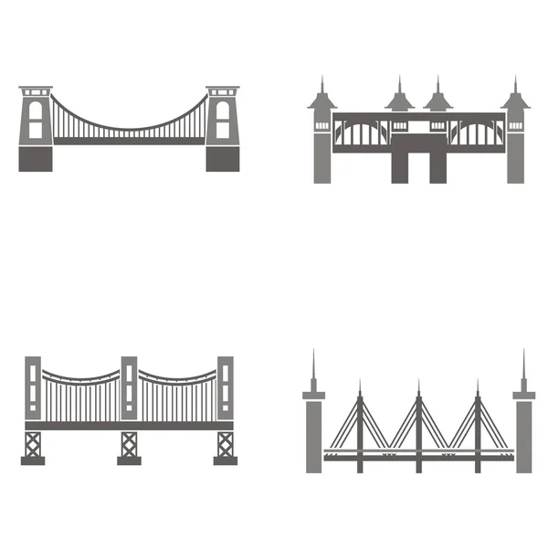 Vectorillustraties van bruggen. — Stockvector