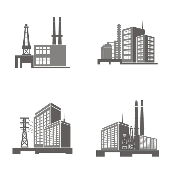 Endüstriyel binaların vektör çizimler. — Stok Vektör