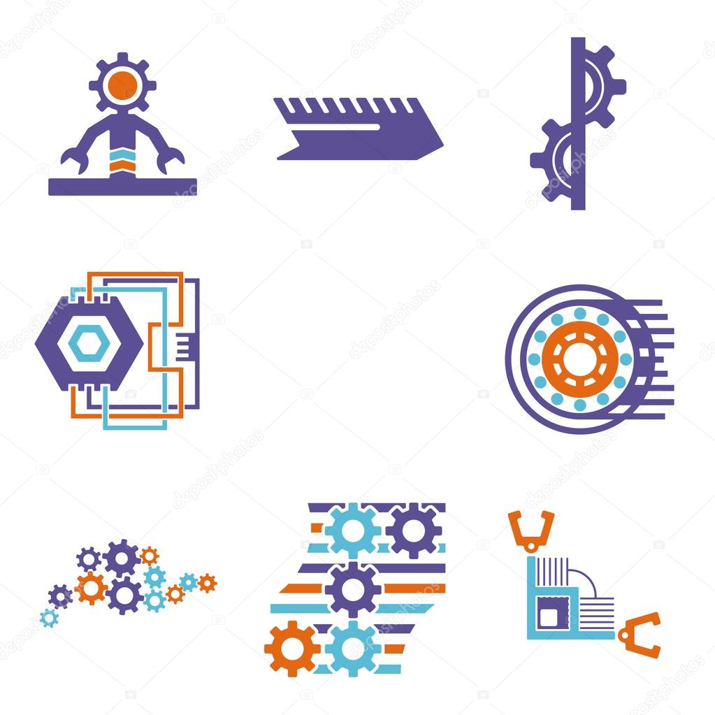 A vector set of technical design elements.