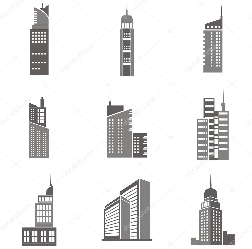 Vector illustrations of skyscrapers.