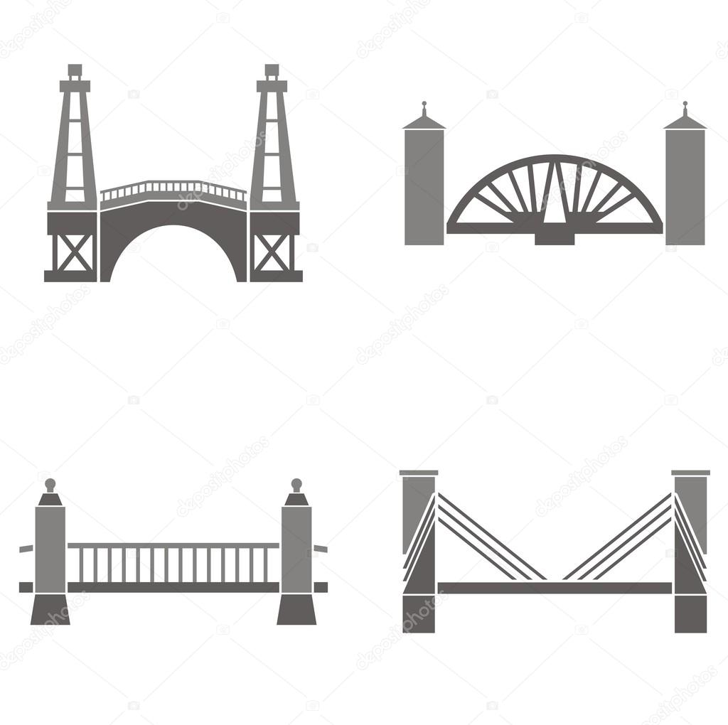 Vector illustrations of bridges.