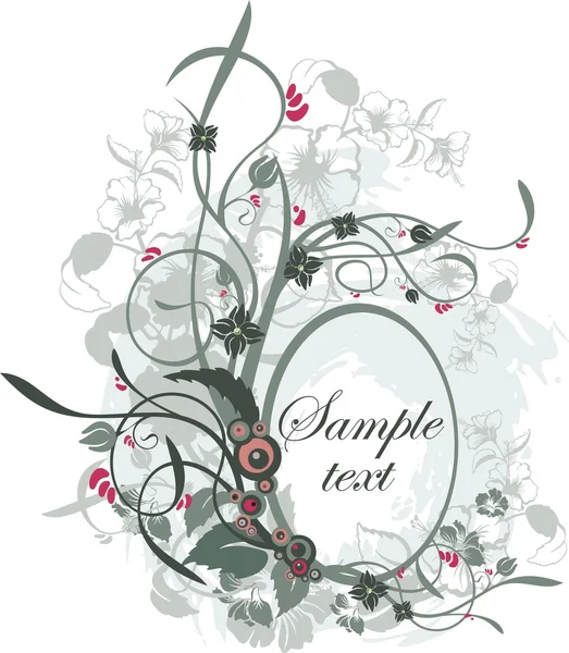 Floral panel design with place for your text, vector illustration series. — Stock Vector