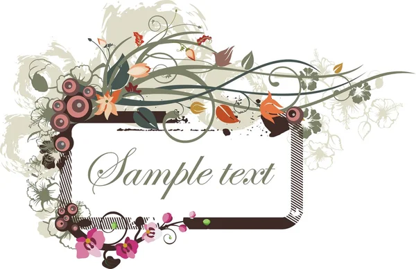 Floral panel design with place for your text, vector illustration series. — Stock Vector