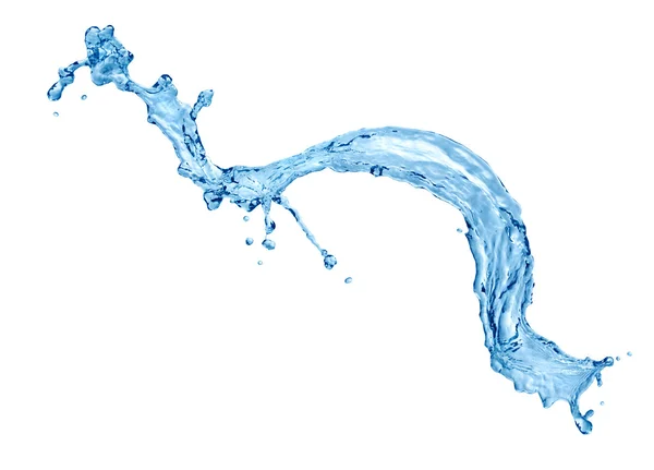 Blauwe water spatten — Stockfoto
