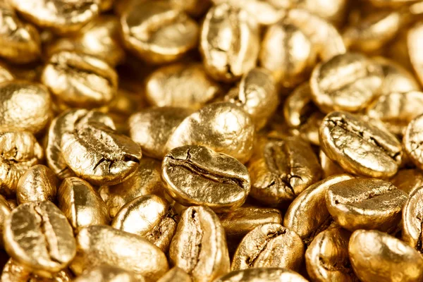 Granos de café de oro — Foto de Stock