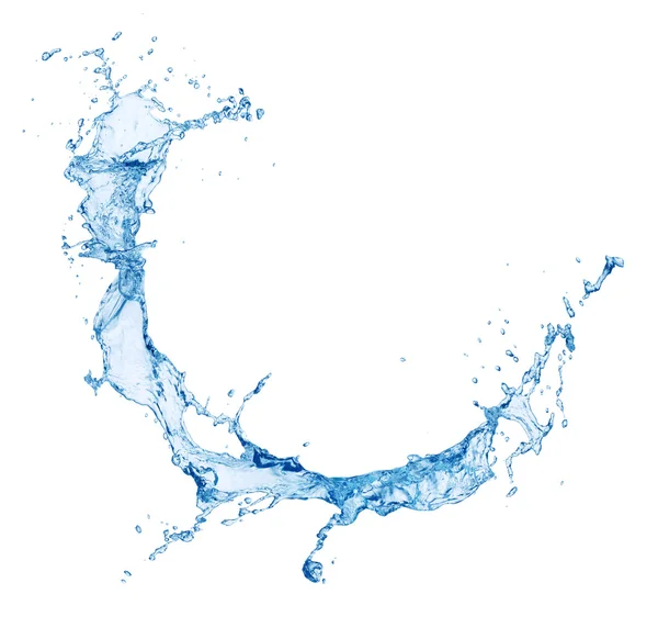 Blauwe water spatten — Stockfoto