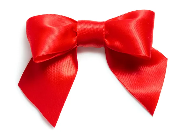 Red satin bow — Stock Photo, Image
