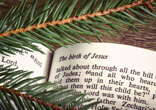 Bible open to Christmas passage