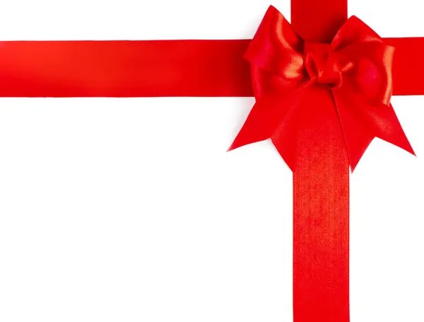 Red gift ribbon bow — Stock Photo, Image