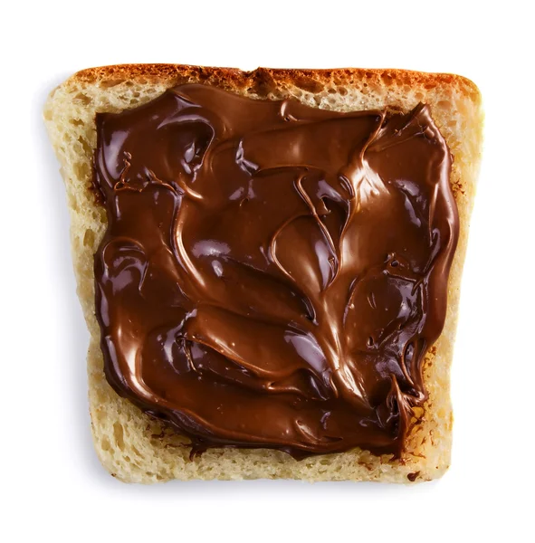 Toast s čokoládovou pomazánkou — Stock fotografie
